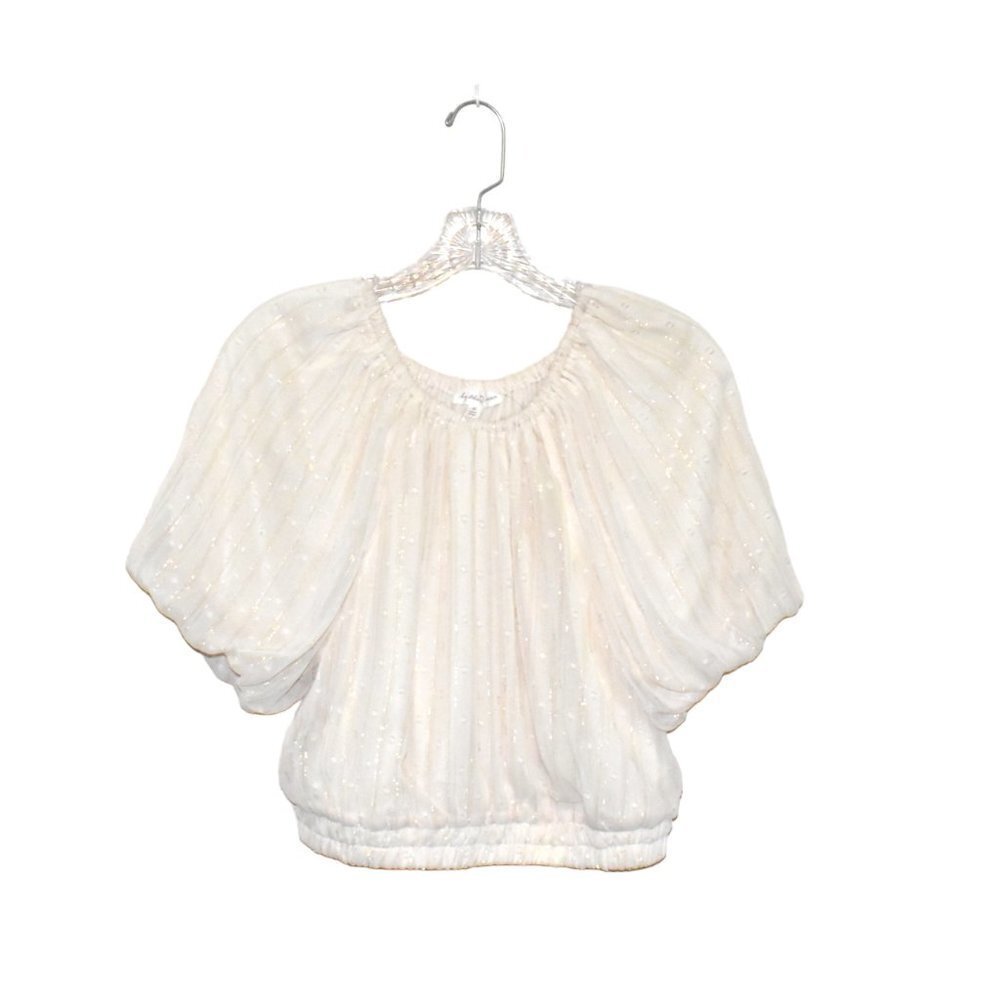 By The River Swiss Dot Boho Summer Crop Top Size L NWOT
